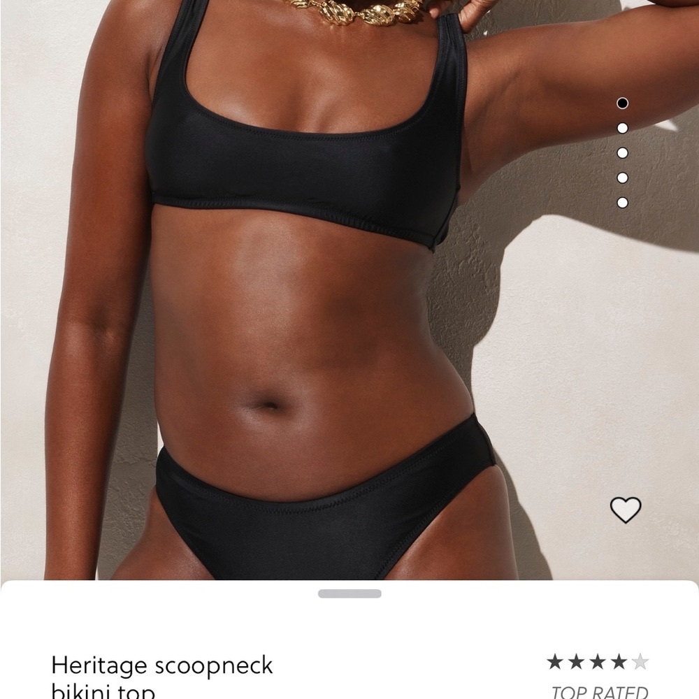 J. Crew Heritage Scoopneck Bikini Top Black Size XL